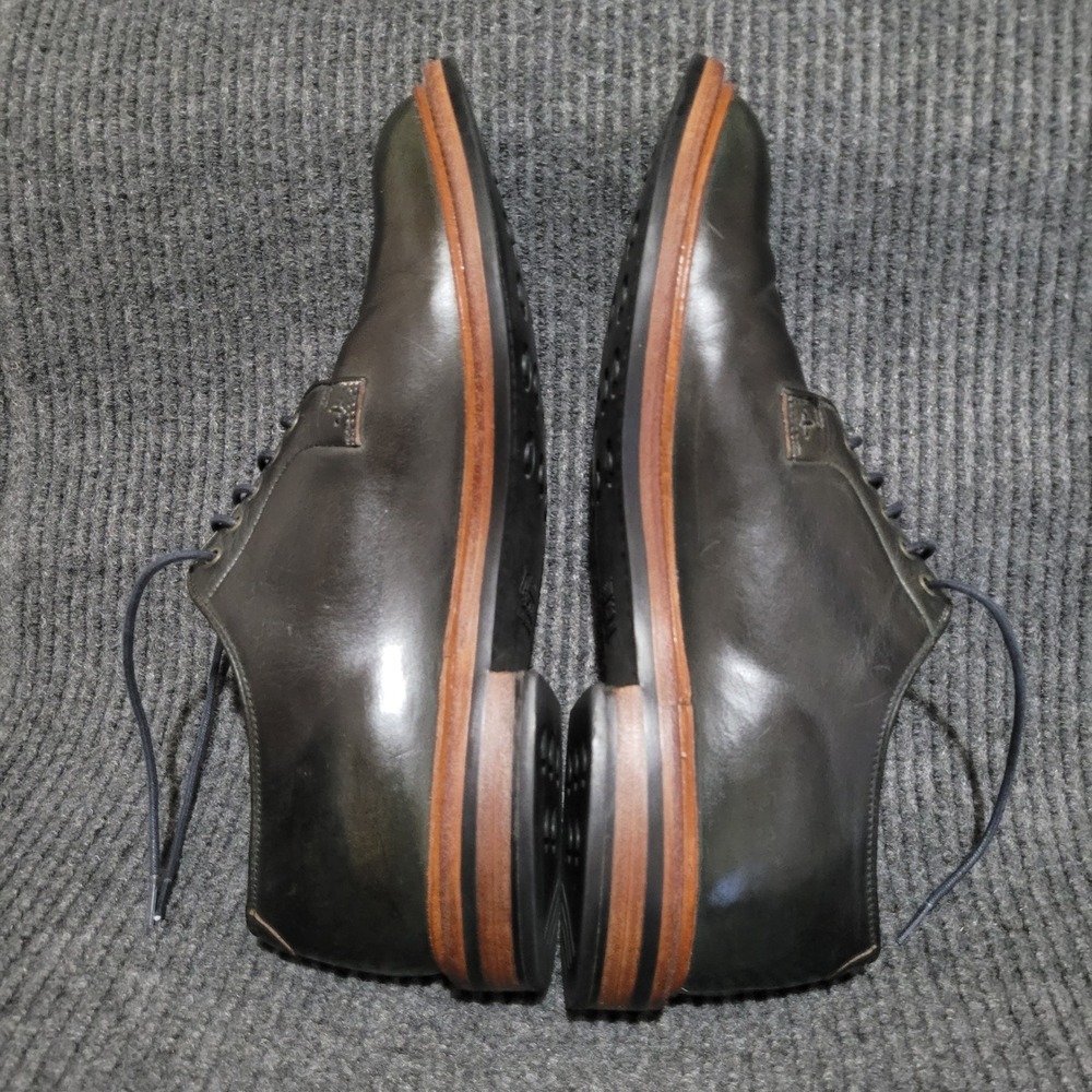 Grant Stone Plain Toe Blucher Shoes Men's 11.5D Black Goodyear Welt Derby 42307 - Picture 9 of 12